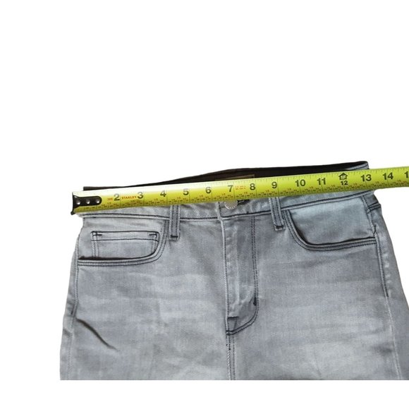 L'AGENCE Kendra High Rise Cropped Flare Raw Hem Grey Jeans Women's 25 FLAW - Picture 10 of 12